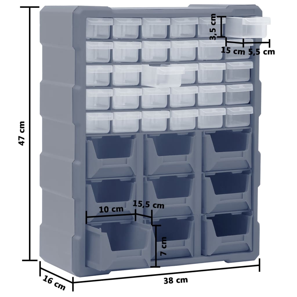 Organiser met 39 lades 38x16x47 cm