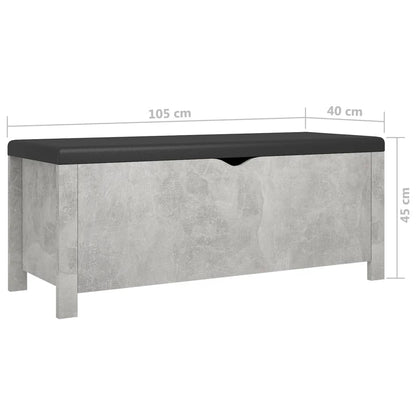 Opbergbox met kussen 105x40x45 cm spaanplaat betongrijs