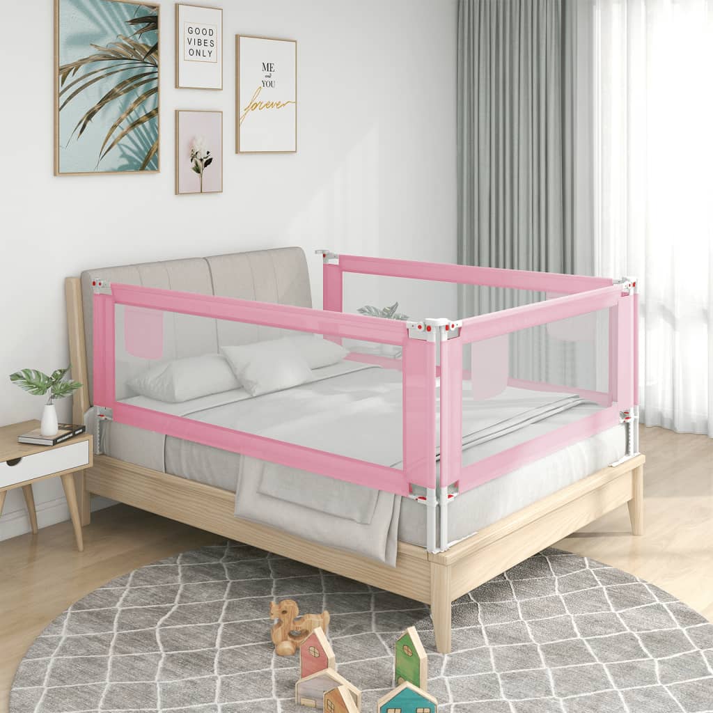 Bedhekje peuter 160x25 cm stof roze