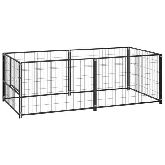 Hondenkennel 200x100x70 cm staal zwart