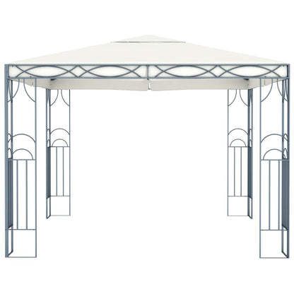 Prieel met LED-lichtslinger 300x300 cm crèmekleurig