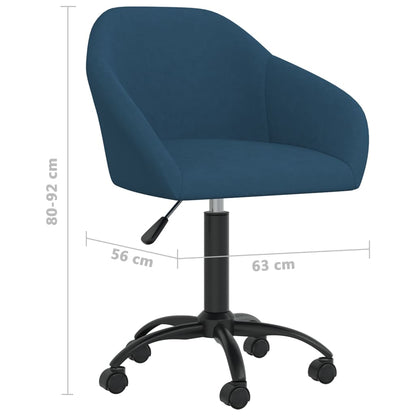 Eetkamerstoelen draaibaar 2 st fluweel blauw