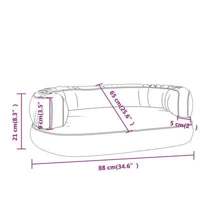 Hondenmand 88x65 cm met ergonomisch schuim kunstleer grijs