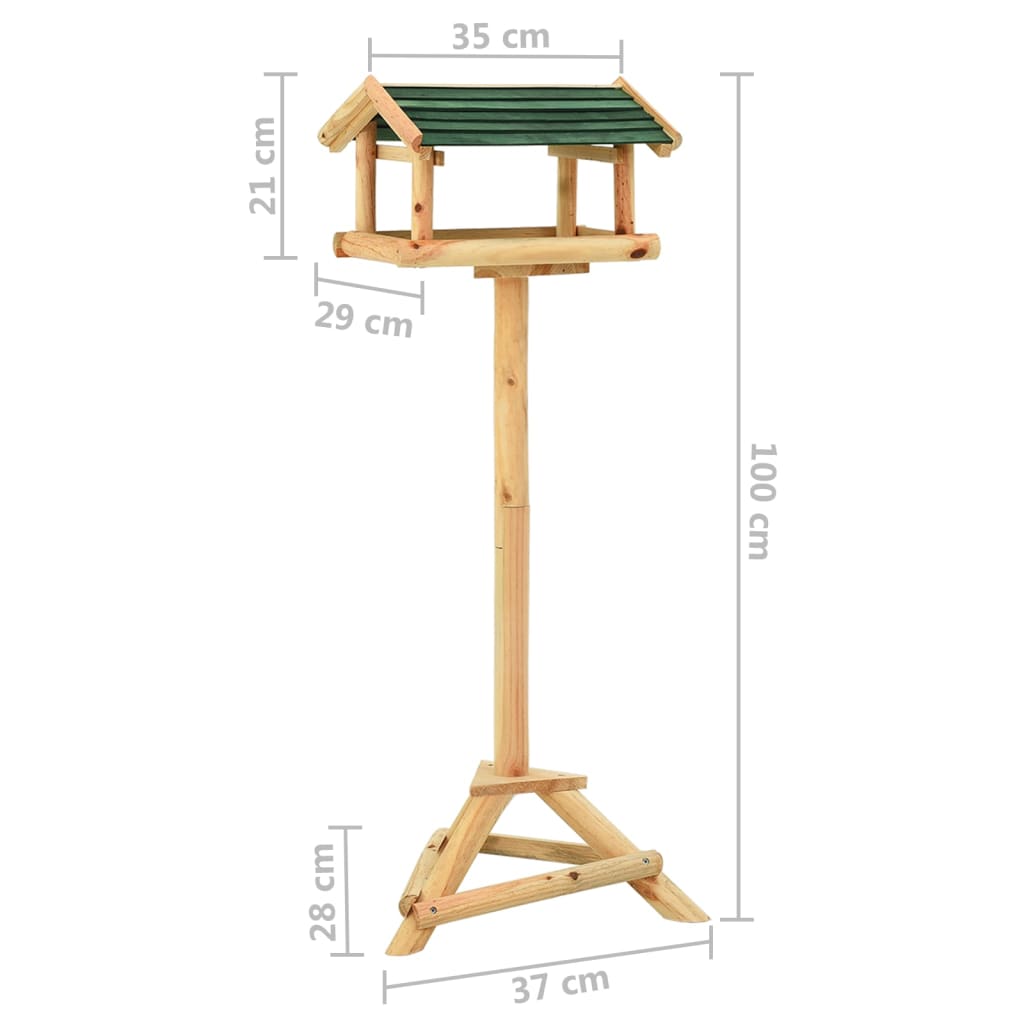 Vogelvoeder met standaard 37x28x100 cm massief vurenhout