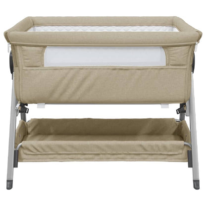 Babybed met matras linnen taupe