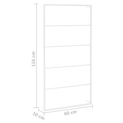 Handdoekenrek 60x10x116 cm staal wit