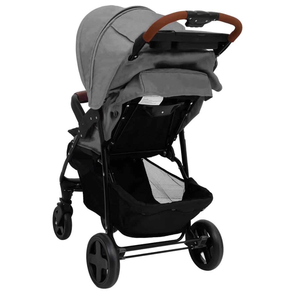 Kinderwagen 3-in-1 staal lichtgrijs