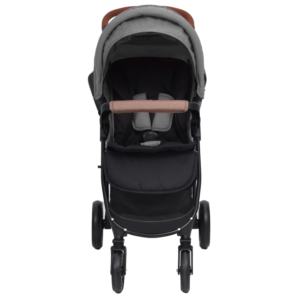 Kinderwagen 3-in-1 staal lichtgrijs