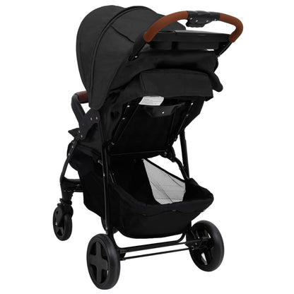 Kinderwagen 3-in-1 staal antracietkleurig