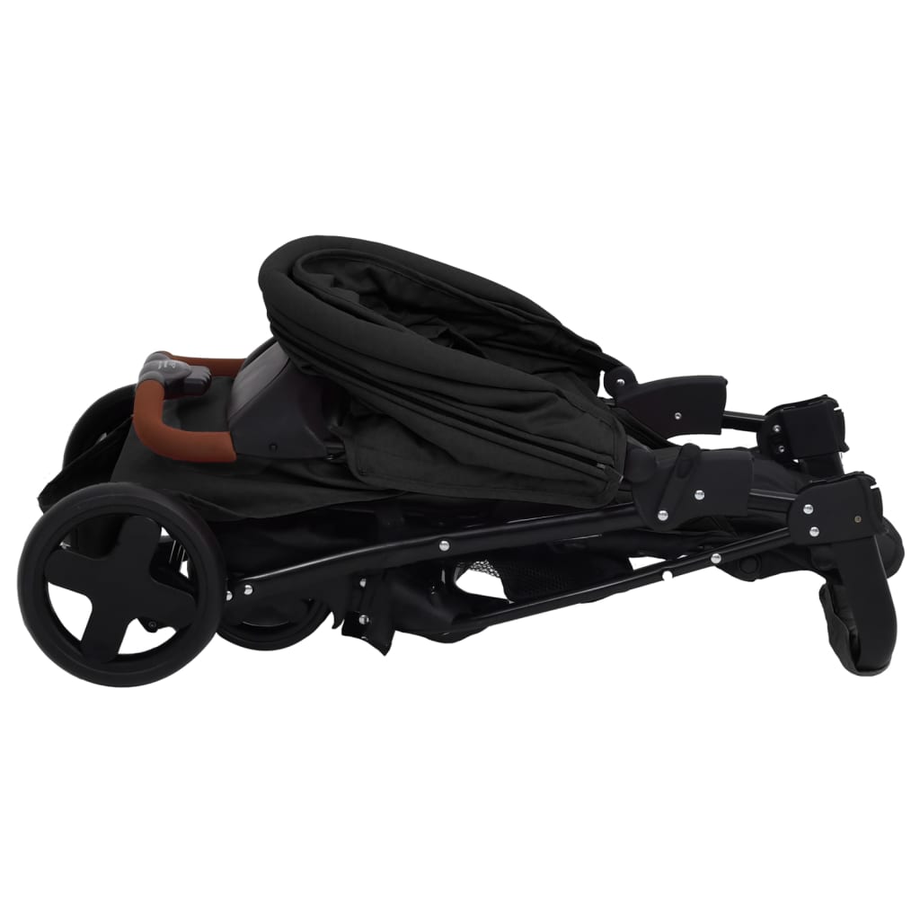 Kinderwagen 3-in-1 staal antracietkleurig