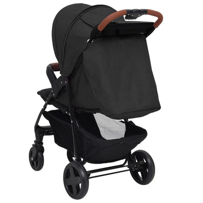 Kinderwagen 3-in-1 staal antracietkleurig