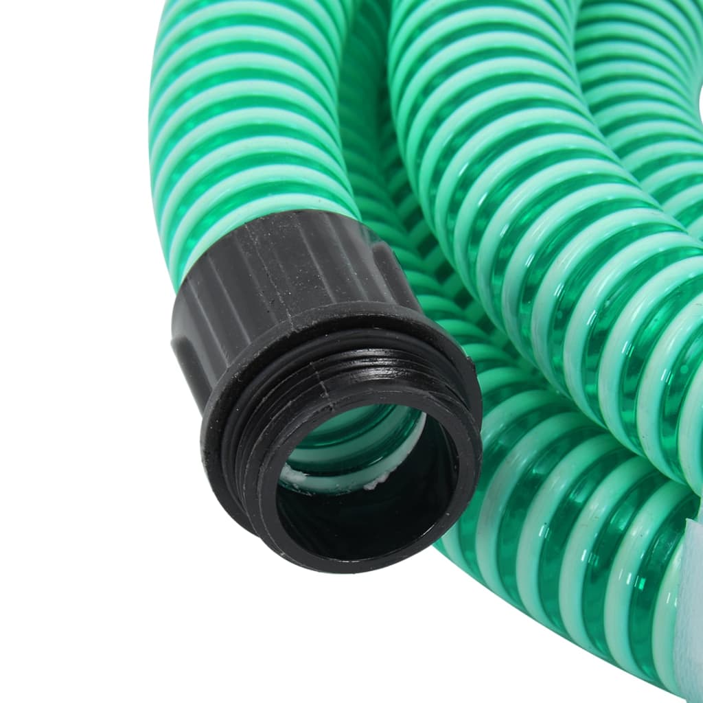 Zuigslang met messing koppelingen 1,1'' 4 m PVC groen