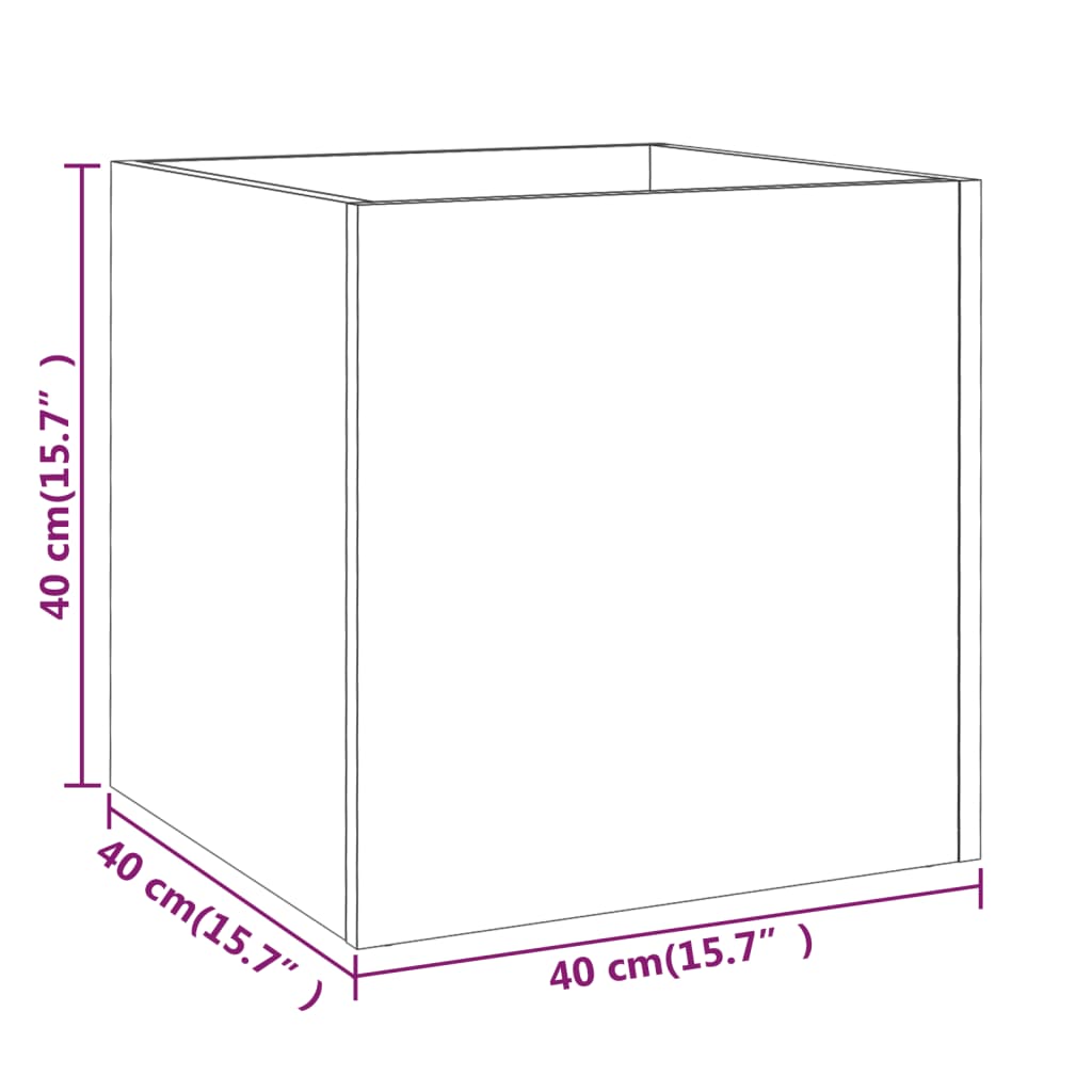 Plantenbak 40x40x40 cm bewerkt hout wit