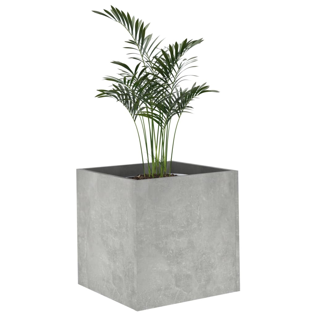 Plantenbak 40x40x40 cm bewerkt hout betongrijs