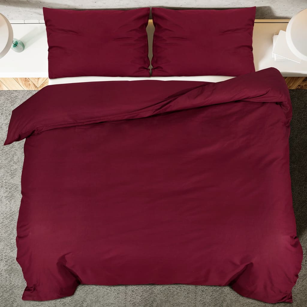 Dekbedovertrekset lichtgewicht 240x220 cm microvezel bordeaux