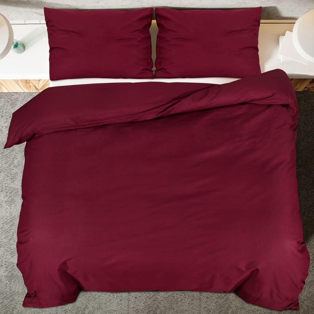 Dekbedovertrekset lichtgewicht 220x240 cm microvezel bordeaux