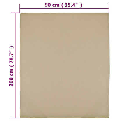 Hoeslaken jersey 90x200 cm katoen taupe