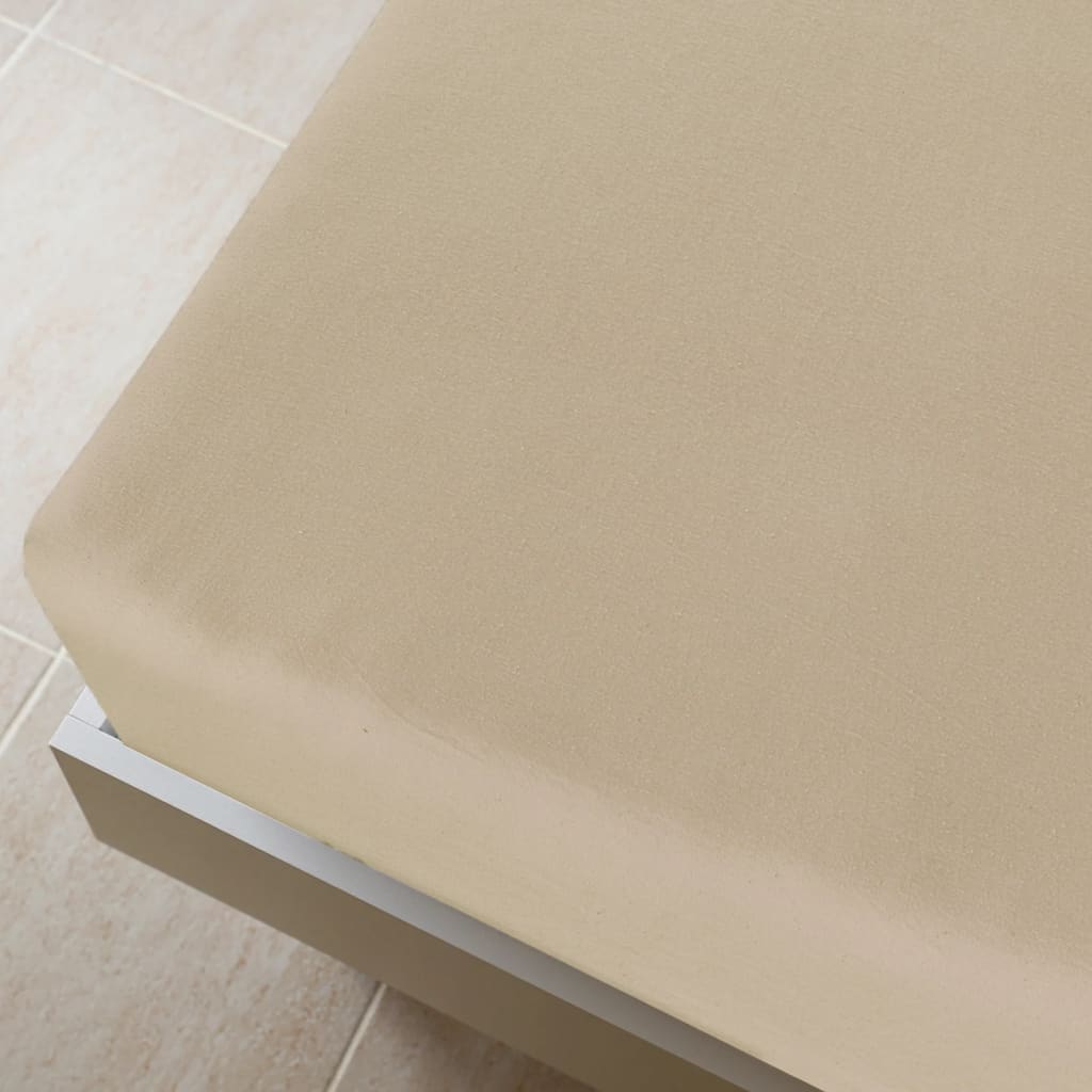 Hoeslakens jersey 2 st 140x200 cm katoen taupe