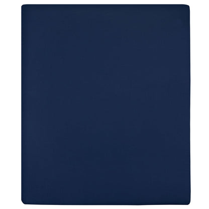 Hoeslaken jersey 140x200 cm katoen marineblauw