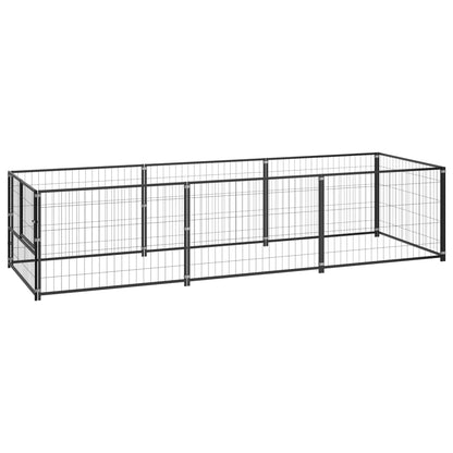 Hondenkennel 3 m² staal zwart