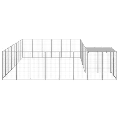 Hondenkennel 15,73 m² staal zilverkleurig