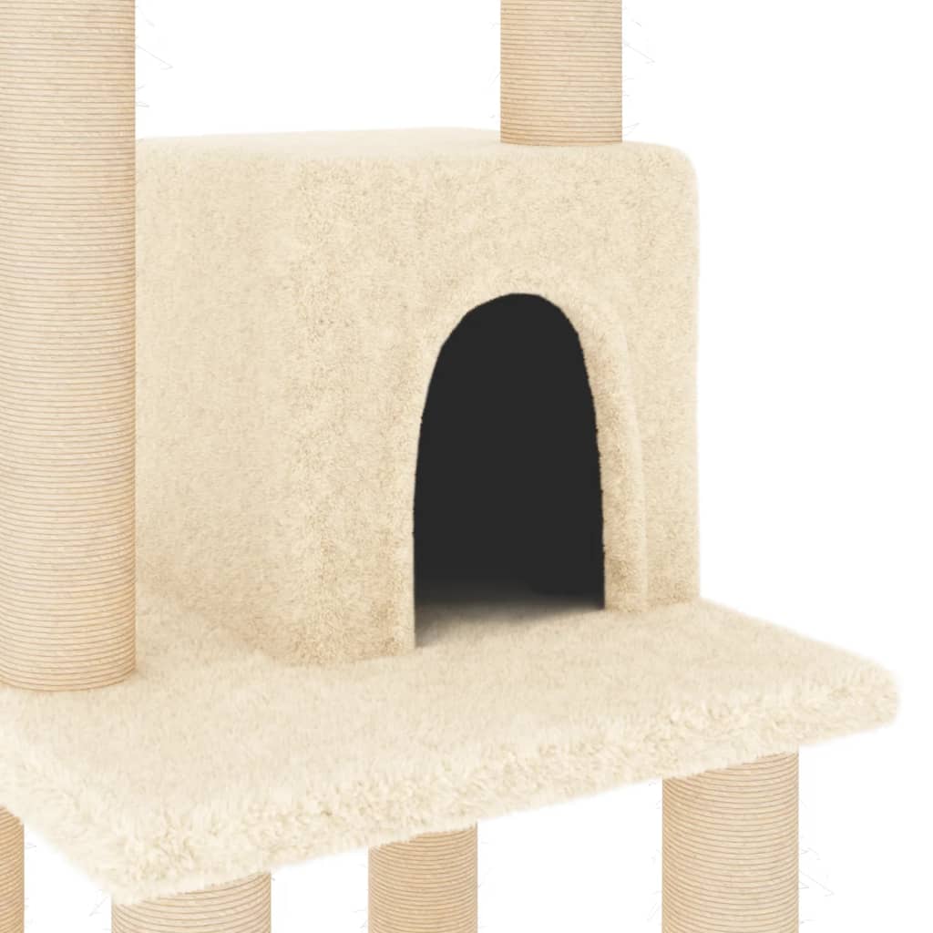 Kattenkrabpaal met sisal krabpalen 105 cm crèmekleurig