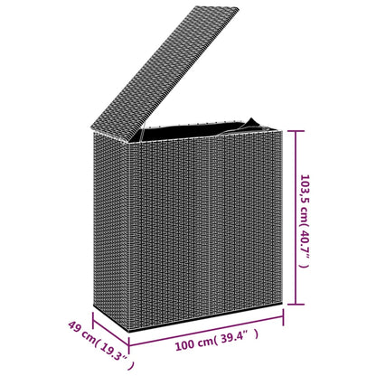Tuinbox 100x49x103,5 cm polyetheen rattan grijs