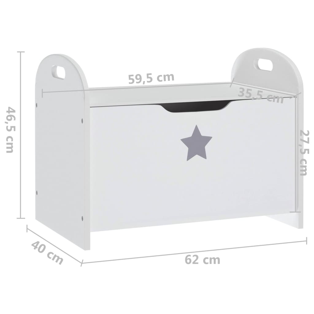 Kinderopbergbankje 62x40x46,5 cm MDF wit