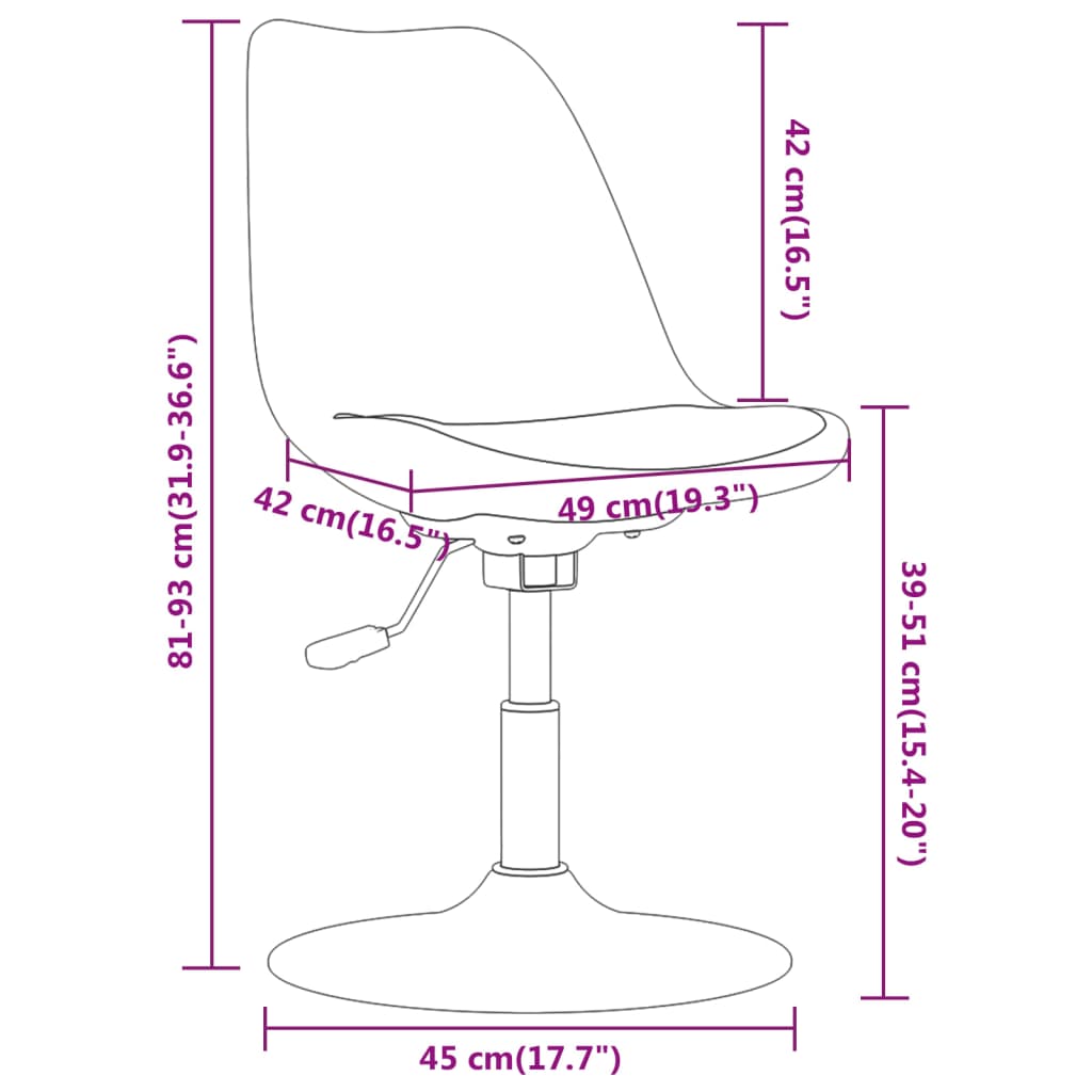 Eetkamerstoelen 4 st draaibaar stof donkergrijs