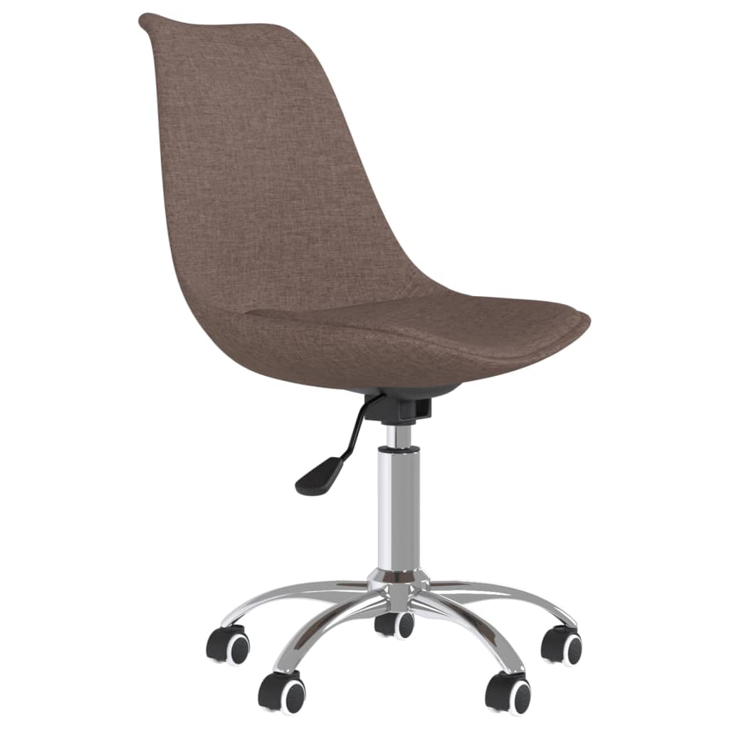 Eetkamerstoelen draaibaar 2 st stof taupe