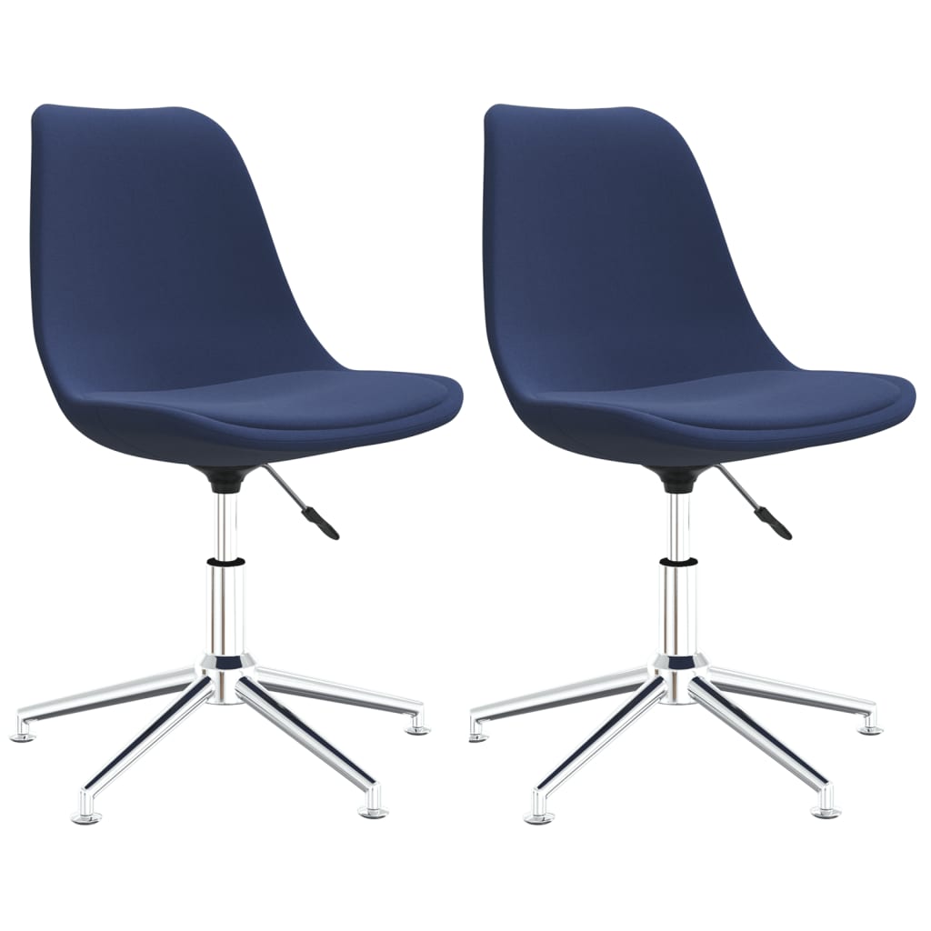 Eetkamerstoelen 2 st draaibaar stof blauw