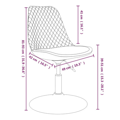 Eetkamerstoelen draaibaar 4 st fluweel crèmekleurig