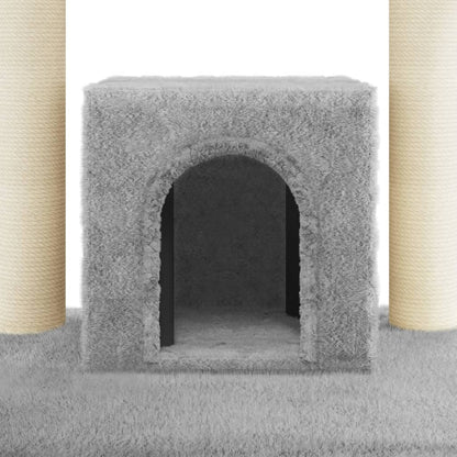 Kattenkrabpaal met sisal krabpalen 110 cm lichtgrijs