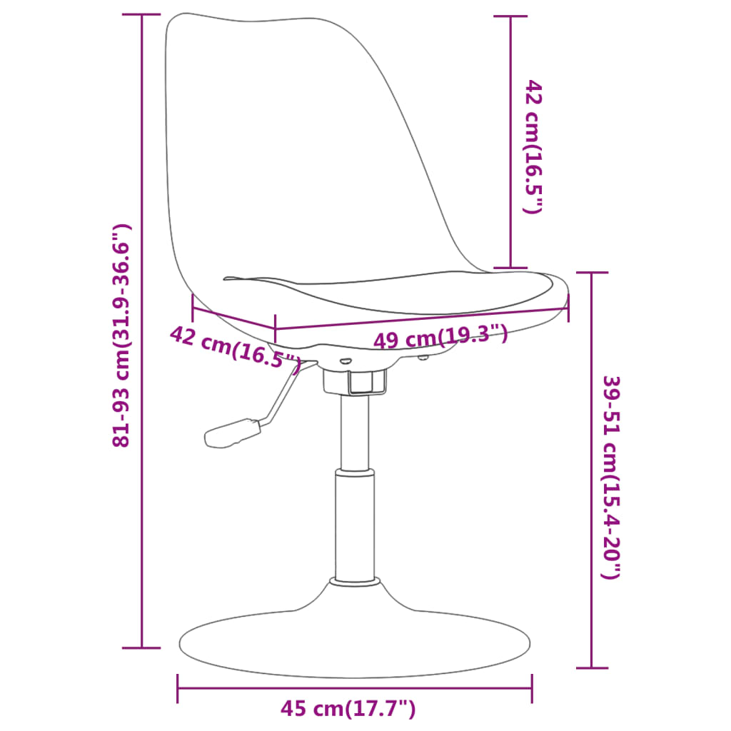 Eetkamerstoelen 6 st draaibaar stof donkergrijs