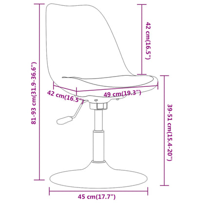 Eetkamerstoelen 6 st draaibaar stof donkergrijs