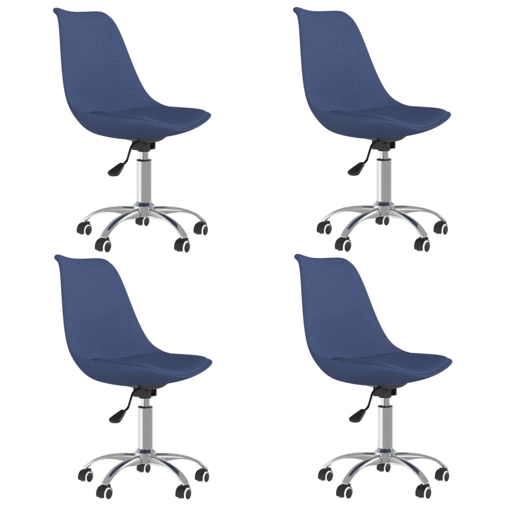 Eetkamerstoelen draaibaar 4 st stof blauw