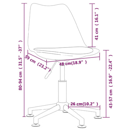 Eetkamerstoelen draaibaar 4 st stof bruin