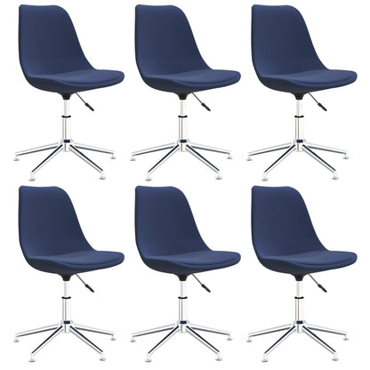 Eetkamerstoelen draaibaar 6 st stof blauw