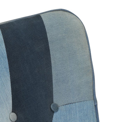 Schommelstoel patchwork canvas blauw denim