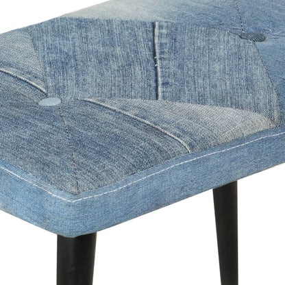 Schommelstoel met voetensteun patchwork canvas blauw denim