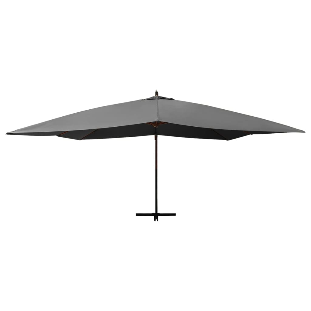 Zweefparasol met houten paal 400x300 cm antracietkleurig