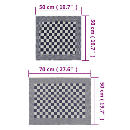 20-delige Keukendoekenset katoen blauw en wit