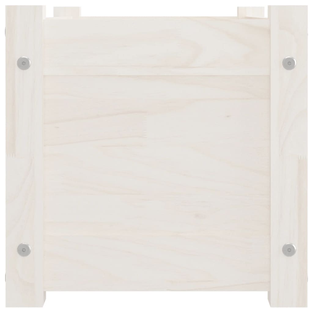 vidaXL Plantenbak 60x31x31 cm massief grenenhout wit
