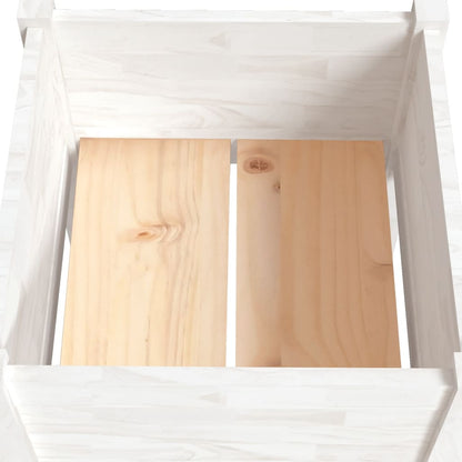 vidaXL Plantenbak 50x50x70 cm massief grenenhout wit