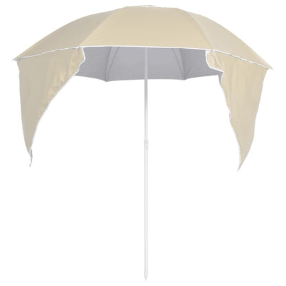 Strandparasol met zijwanden 215 cm zandkleurig