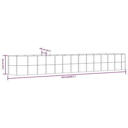 Plantenbak 554x100x68 cm gepoedercoat staal groen