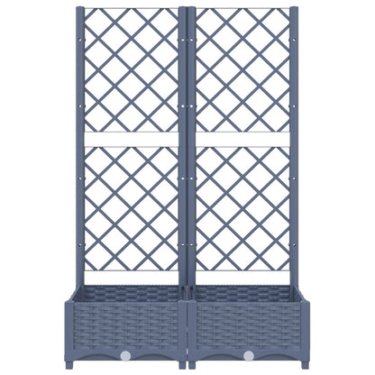 Plantenbak met latwerk 80x40x121,5 cm polypropeen donkergrijs