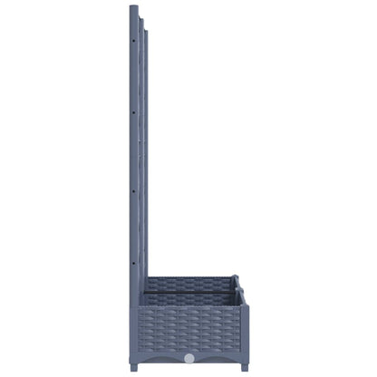 Plantenbak met latwerk 80x40x121,5 cm polypropeen donkergrijs