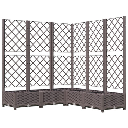 Plantenbak met latwerk 120x120x121,5 cm polypropeen bruin