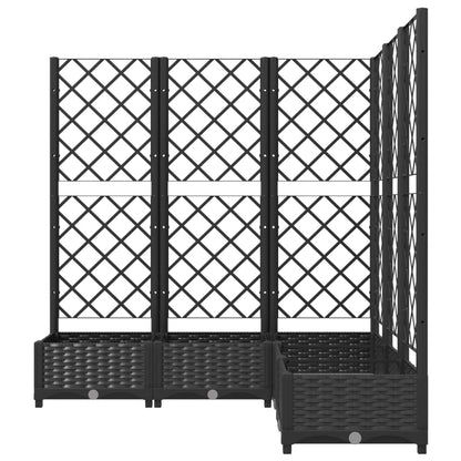 Plantenbak met latwerk 120x120x121,5 cm polypropeen zwart